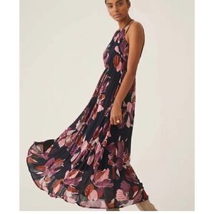 Anthropologie Tiered Halter Maxi Dress Medium